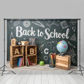 Aperturee - Aperturee Cheerful Back To School Blackboard Neat Backdrop